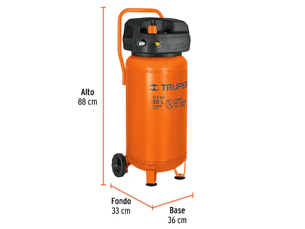 Compresor Libre de Aceite Truper 13847, 50L, 3HP, Vertical - Foto 3 | aztools.co
