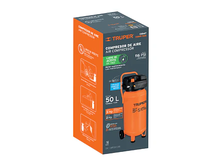 Compresor Libre de Aceite Truper 13847, 50L, 3HP, Vertical - Foto 4 | aztools.co