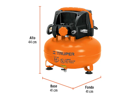 Kit Compresor Truper 101428, 24L Sin Aceite, 127V - Foto 3 | aztools.co