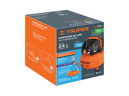 Kit Compresor Truper 101428, 24L Sin Aceite, 127V - Foto 4 | aztools.co