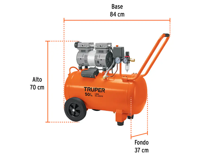 Compresor de Aire Silencioso Truper 102959, 50 L, 2 HP - Foto 3 | aztools.co