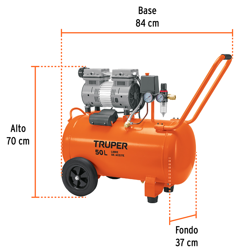 Compresor de Aire Silencioso Truper 102959, 50 L, 2 HP - Foto 3 | aztools.co