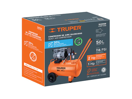 Compresor de Aire Silencioso Truper 102959, 50 L, 2 HP - Foto 4 | aztools.co