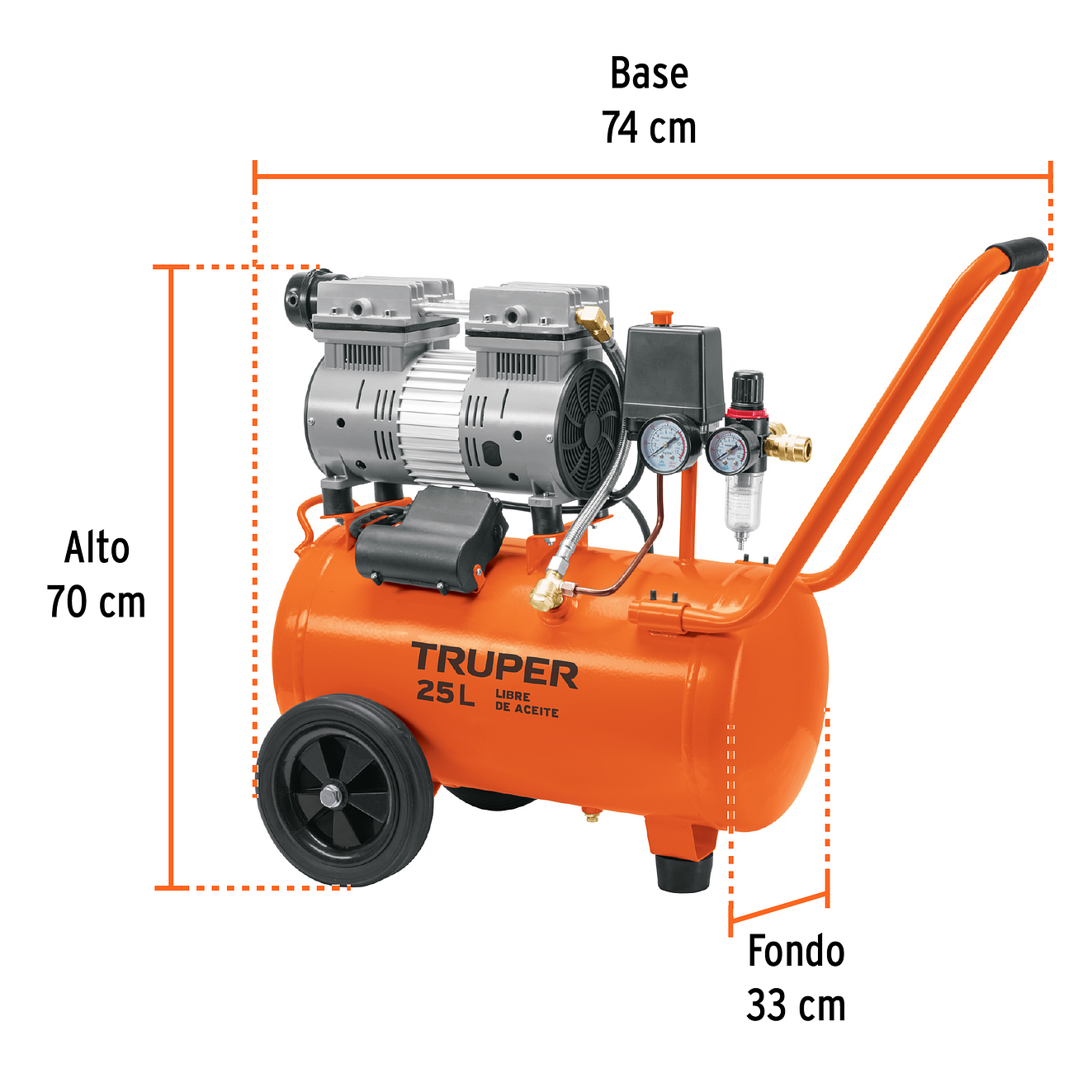 Compresor de Aire Silencioso Truper 102958, 25 L, 2 HP 3