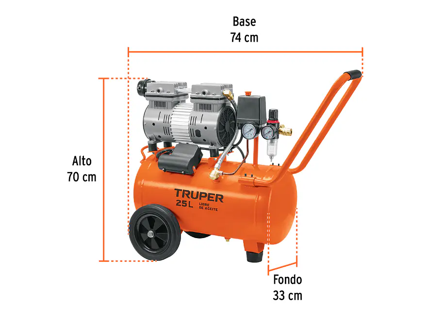 Compresor de Aire Silencioso Truper 102958, 25 L, 2 HP - Foto 3 | aztools.co