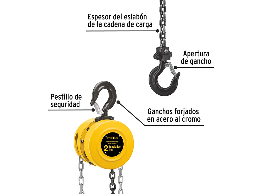 Diferencial de Cadena Pretul 27128, de 2 Toneladas - Foto 2 | aztools.co
