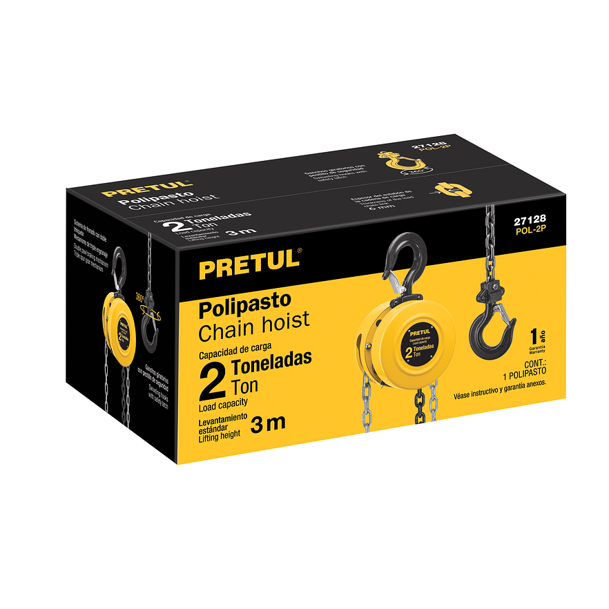 Diferencial de Cadena Pretul 27128, de 2 Toneladas - Foto 5 | aztools.co