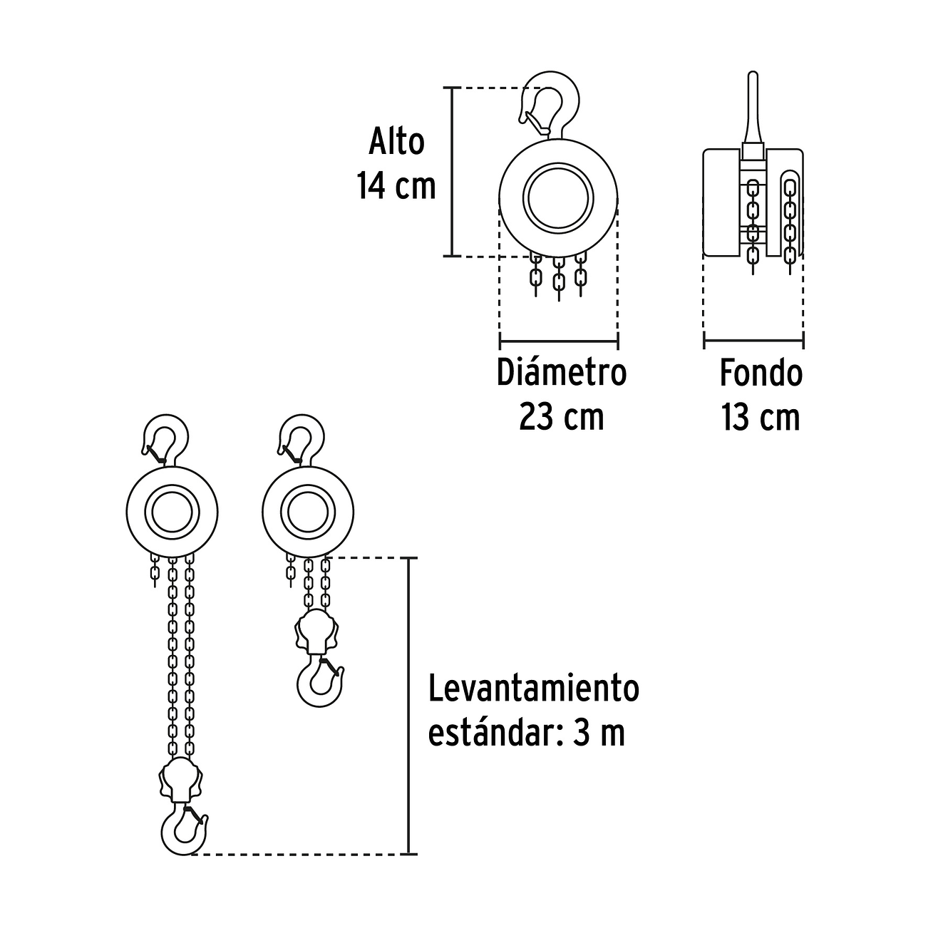 Diefrencial de cadena Pretul 27127, de 1 Tonelada 3