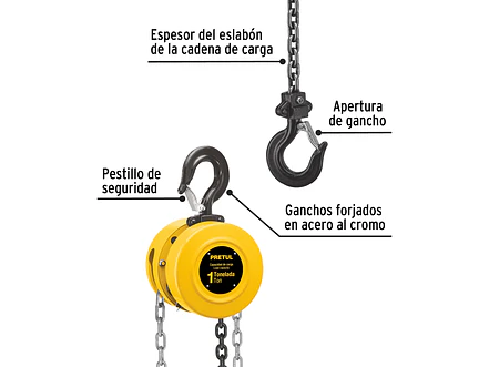 Diefrencial de cadena Pretul 27127, de 1 Tonelada - Foto 2 | aztools.co