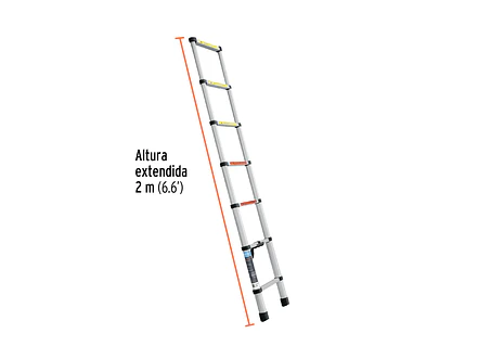 Escalera Telescópica Truper 101903, 7 Peldaños, Capacidad 100 kg - Foto 4 | aztools.co