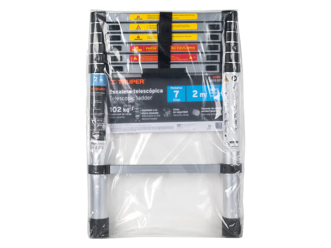 Escalera Telescópica Truper 101903, 7 Peldaños, Capacidad 100 kg - Foto 5 | aztools.co