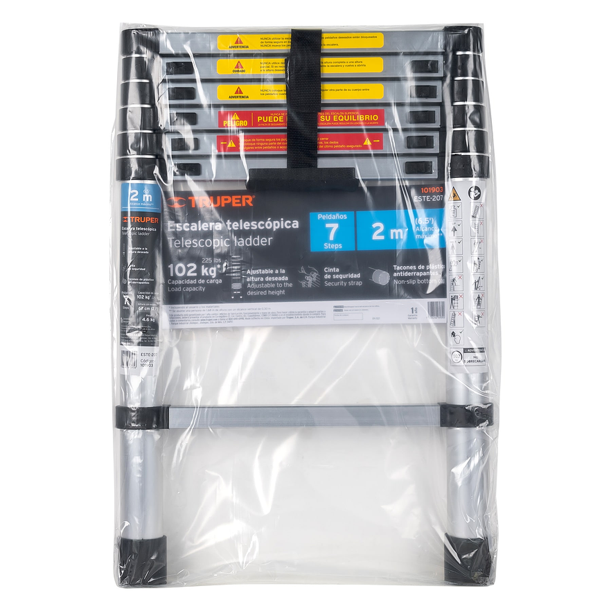 Escalera Telescópica Truper 101903, 7 Peldaños, Capacidad 100 kg 5