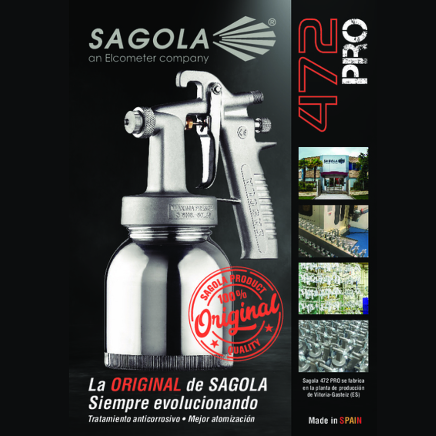 Pistola para Pintar Sagola 472 PRO 10130102 Baja Presión, Consumo 65 L/min 2