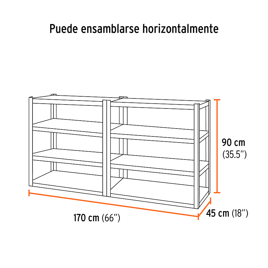 Estante Metálico Truper 58004, 8 Repisas, Capacidad 80 Kg 4