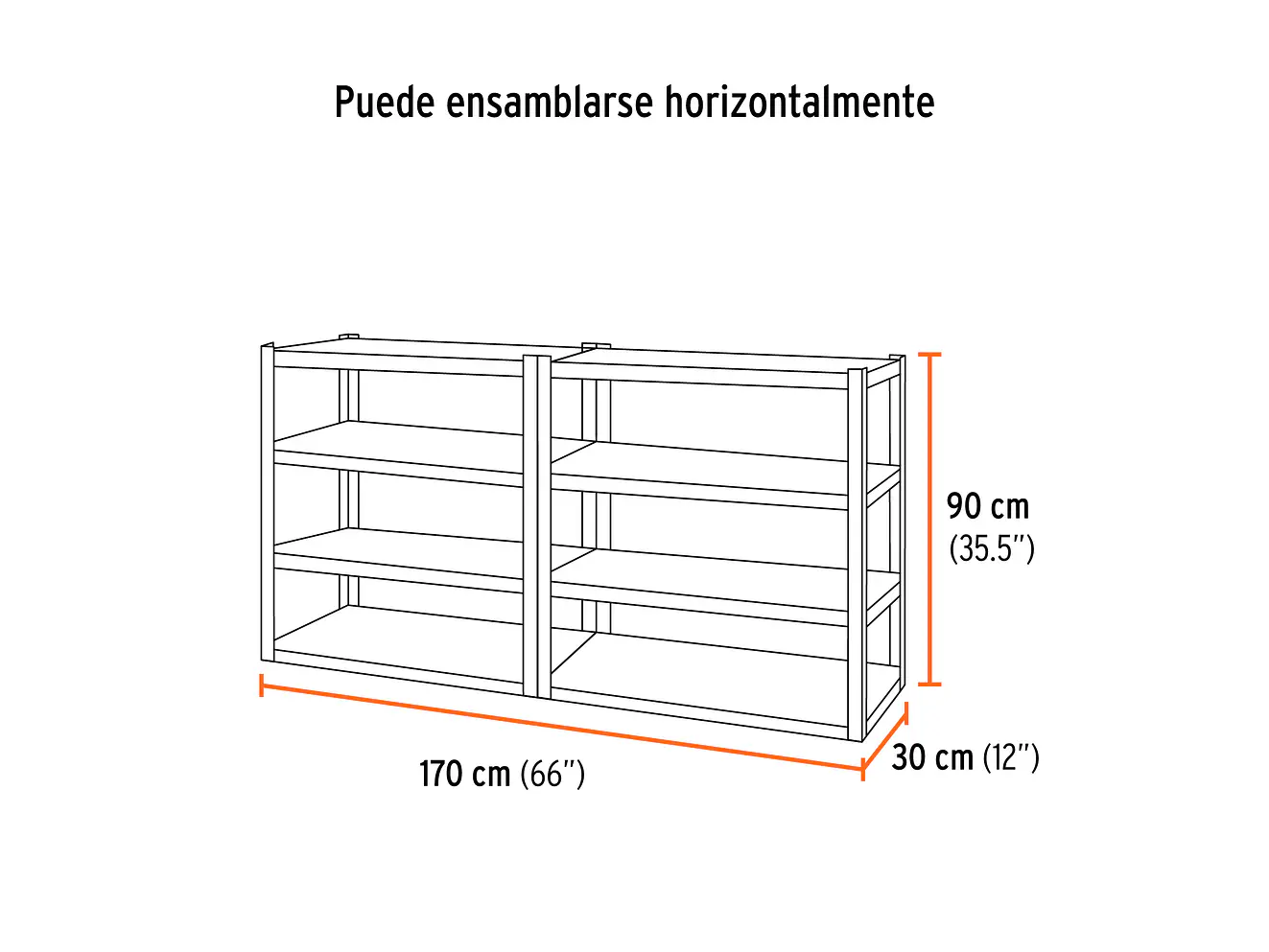 Estante metalico Truper 58001, 8 repisas, capacidad 80kg 30cm - Foto 4 | aztools.co
