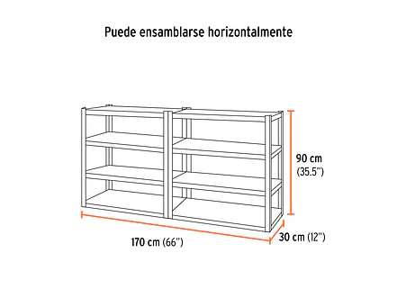 Estante metalico Truper 58001, 8 repisas, capacidad 80kg 30cm - Foto 4 | aztools.co