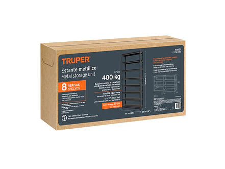 Estante metalico Truper 58001, 8 repisas, capacidad 80kg 30cm - Foto 5 | aztools.co