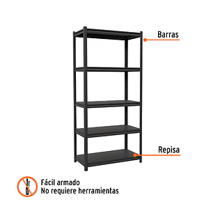 Estante Metálico Truper 58003, 5 Repisas, Capacidad 80 Kg