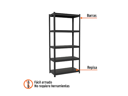 Estante Metálico Truper 58003, 5 Repisas, Capacidad 80 Kg - Foto 2 | aztools.co