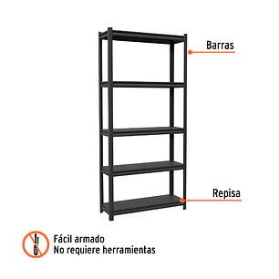 Estante Metálico Truper 58000, 5 Repisas, Capacidad 80 Kg