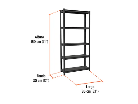 Estante Metálico Truper 58000, 5 Repisas, Capacidad 80 Kg - Foto 3 | aztools.co