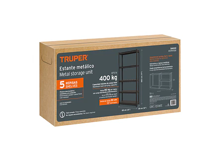Estante Metálico Truper 58000, 5 Repisas, Capacidad 80 Kg - Foto 5 | aztools.co