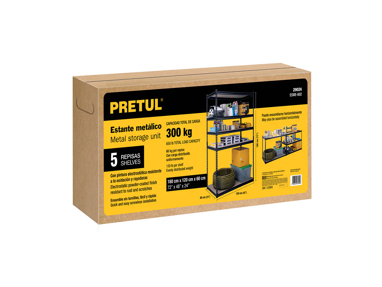 Estante metalico Pretul 29024, 5 Repisas, Capacidad 60 Kg - Foto 5 | aztools.co