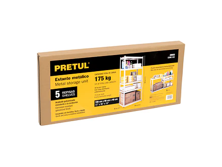 Estante metalico Pretul 29022, 5 Repisas Capacidad 35 Kg 180x40x90  - Foto 5 | aztools.co