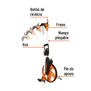 Odómetro con freno Truper 15831, rueda de 12'