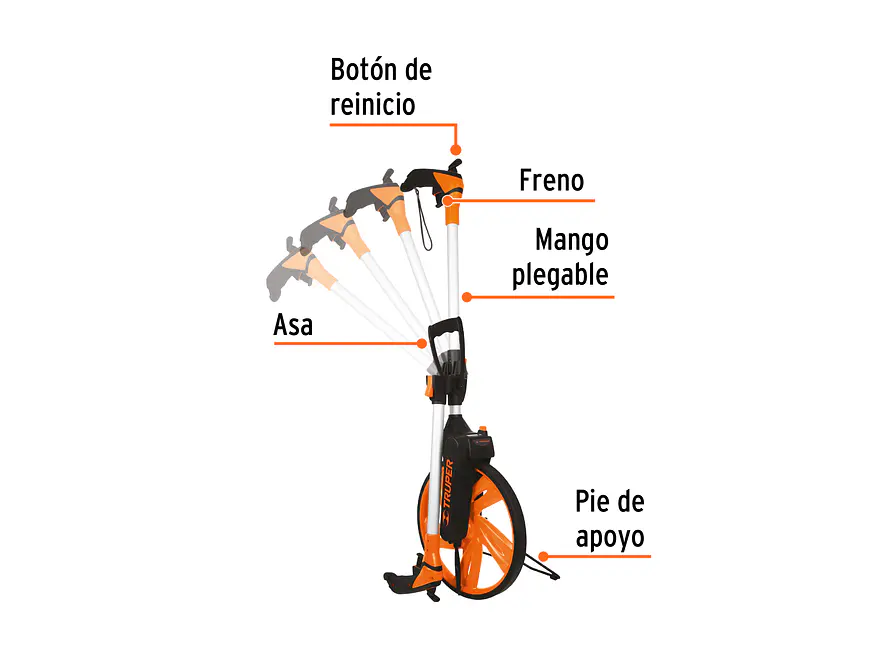 Odómetro con freno Truper 15831, rueda de 12'