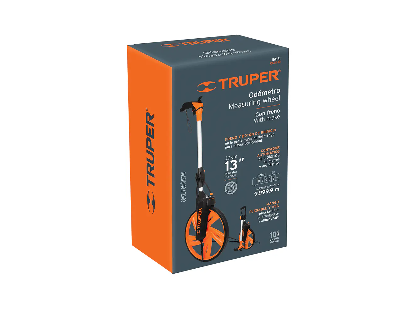 Odómetro con freno Truper 15831, rueda de 12'