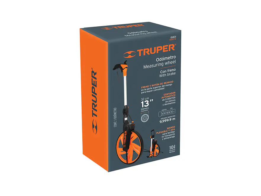 Odómetro con freno Truper 15831, rueda de 12'
