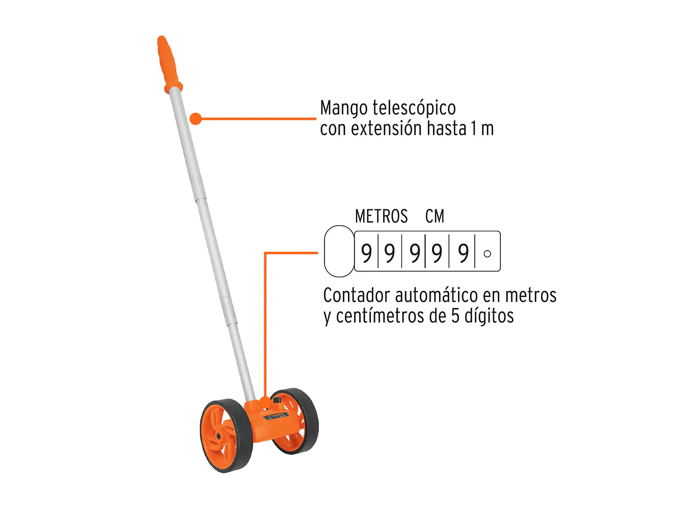 Odómetro con rueda doble Truper 15830 de 4