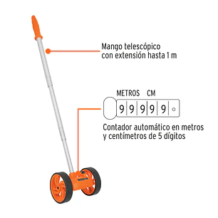 Odómetro con rueda doble Truper 15830 de 4