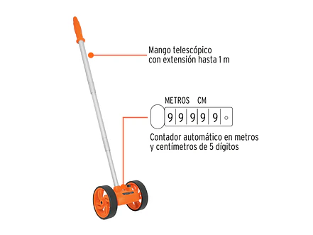 Odómetro con rueda doble Truper 15830 de 4