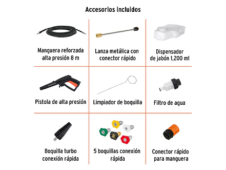 Hidrolavadora Eléctrica Truper 102111, 2000 PSI, con Motor de Inducción - Foto 4 | aztools.co