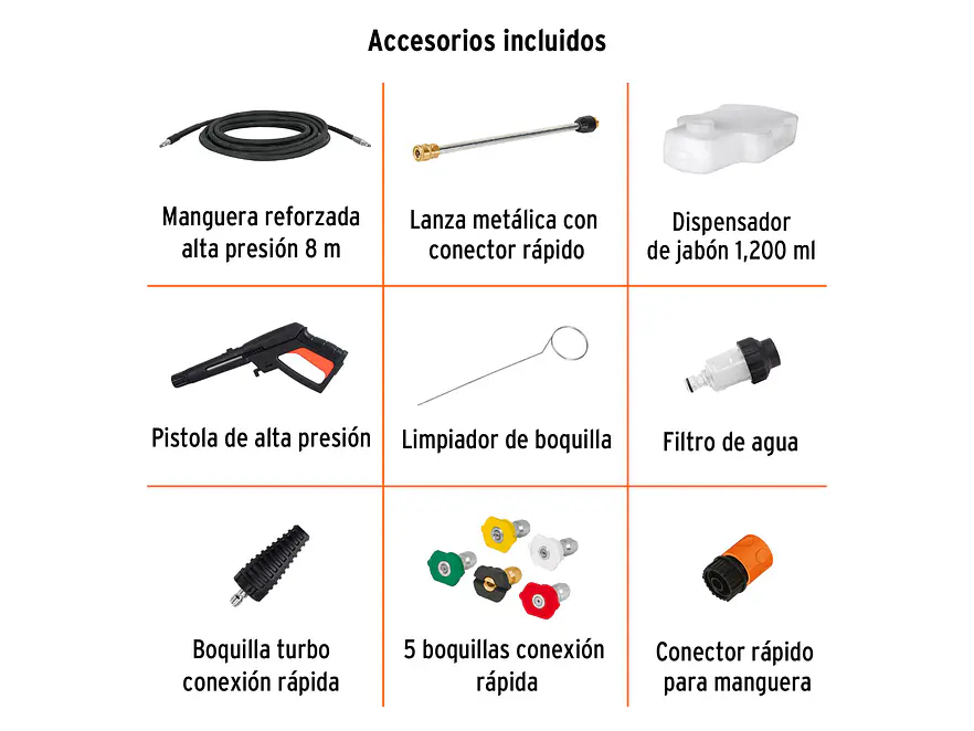 Hidrolavadora Eléctrica Truper 102111, 2000 PSI, con Motor de Inducción - Foto 4 | aztools.co