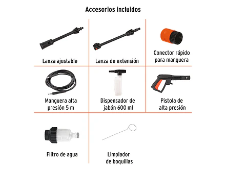 Hidrolavadora eléctrica Truper 102795 compacta 1600 PSI,  - Foto 4 | aztools.co