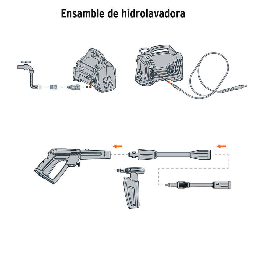 Hidrolavadora eléctrica Truper 102795 compacta 1600 PSI,  5