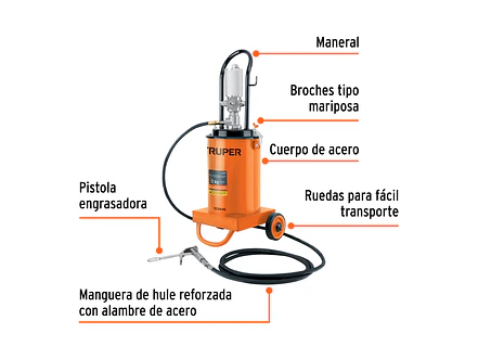 Bomba Inyectora de Grasa Neumática Truper 103645, 12 Kg - Foto 2 | aztools.co