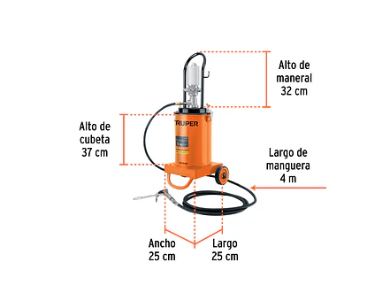 Bomba Inyectora de Grasa Neumática Truper 103645, 12 Kg - Foto 3 | aztools.co