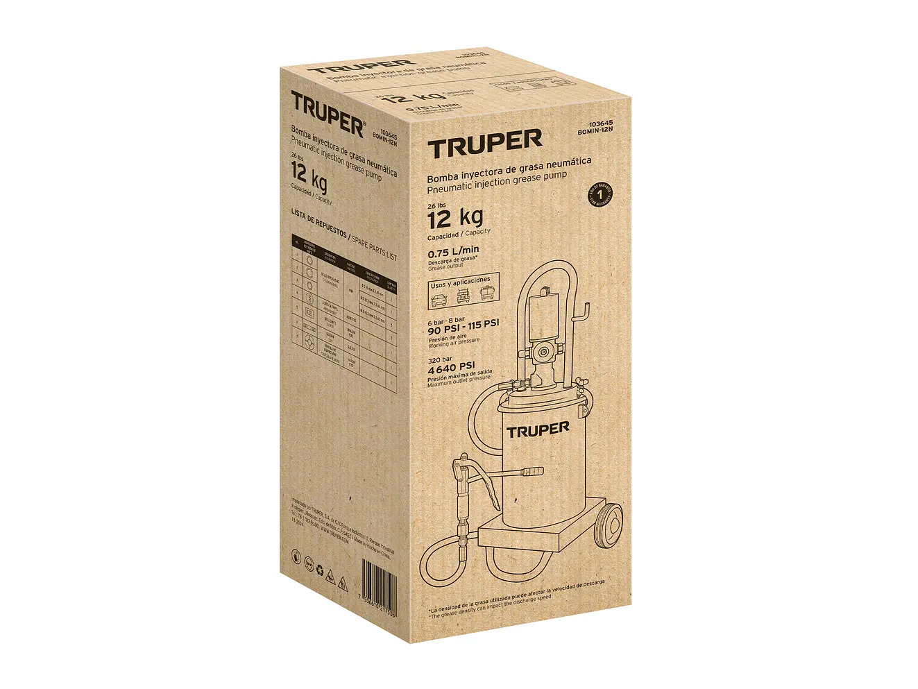 Bomba Inyectora de Grasa Neumática Truper 103645, 12 Kg - Foto 5 | aztools.co