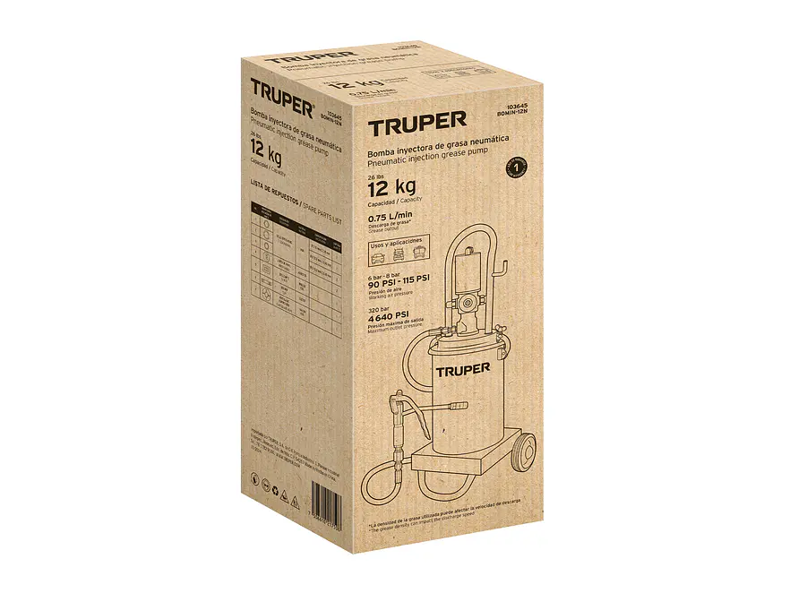 Bomba Inyectora de Grasa Neumática Truper 103645, 12 Kg - Foto 5 | aztools.co
