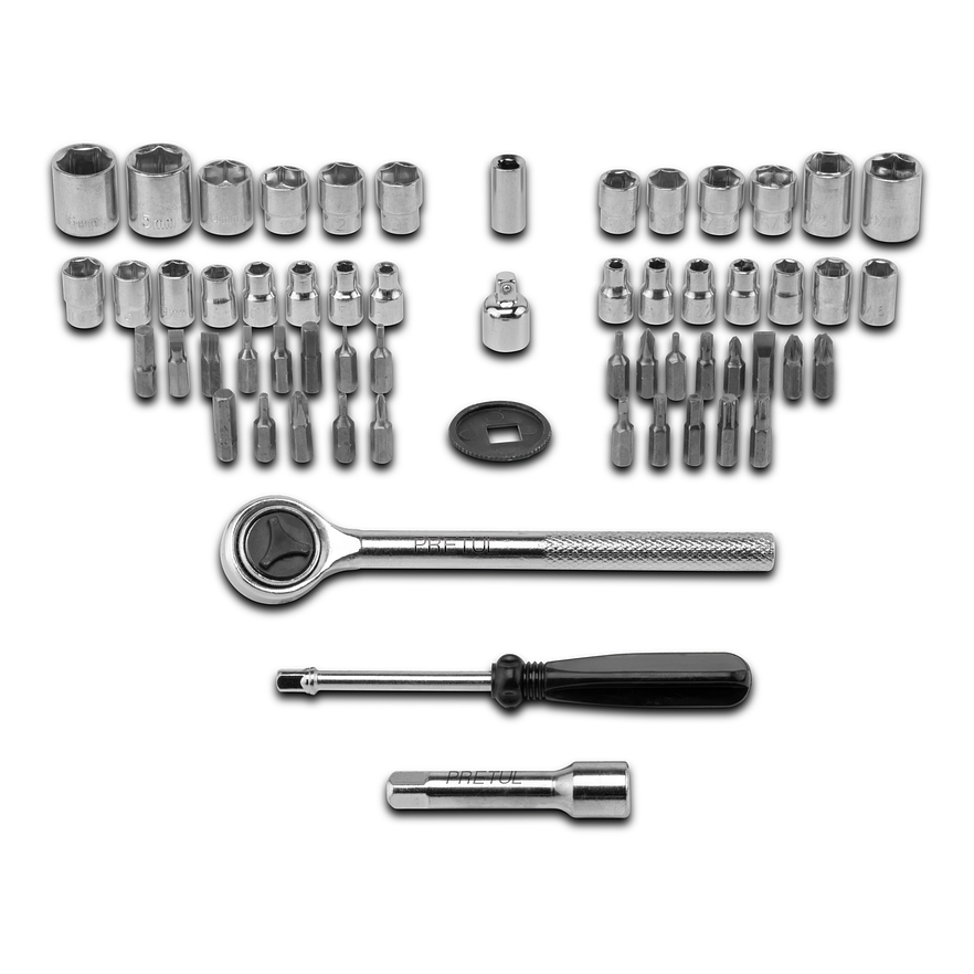 Juego de 60 Herramientas Pretul 26090, 1/4