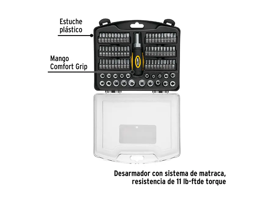 Juego de 81 Herramientas Pretul 23972, 1/4