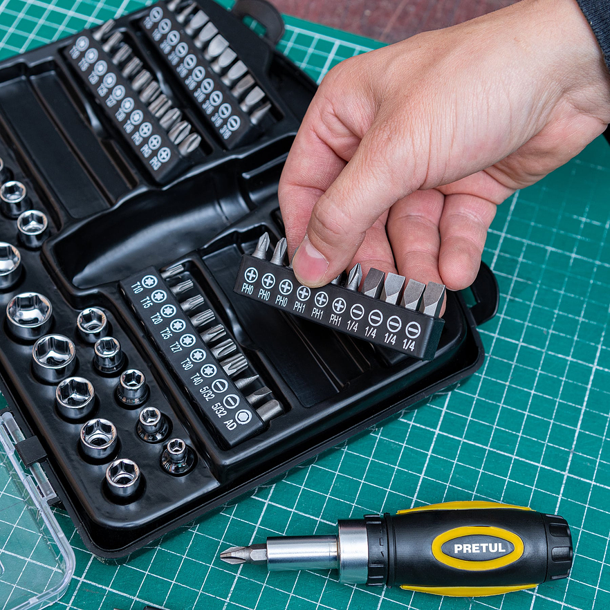 Juego de 81 Herramientas Pretul 23972, 1/4