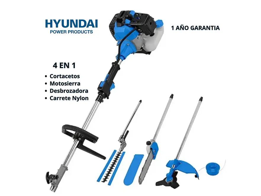 Guadañadora Multifuncional Hyundai HYLDMT350 4 en 1, 1.2 HP, 33 cc - Foto 2 | aztools.co