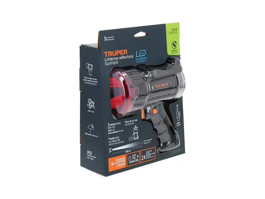 Lámpara Reflectora LED Truper 102418, Recargable, 2000 lm - Foto 8 | aztools.co
