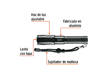 Linterna Recargable Truper 16777, de Aluminio, 310 lm - Foto 2 | aztools.co