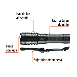 Linterna LED Recargable Truper 16778, de Aluminio, 1,300 lm
